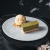 Matcha Cheesecake with Vanilla Ice Cream 绿茶芝士蛋糕